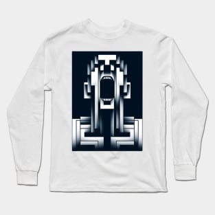 A striking minimalist and conceptual 2D art piece in monochrome Long Sleeve T-Shirt